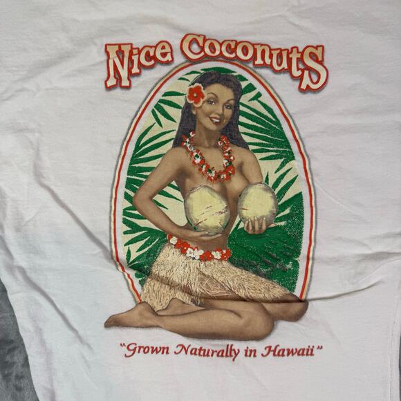 Nice Coconuts Maui Hawaii Kauai slim fit casual cropped tshirt womens Small - Picture 5 of 7